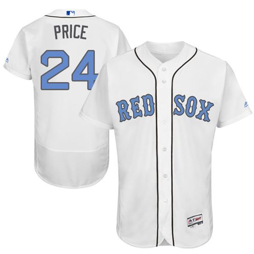 Red Sox #24 David Price White Flexbase Authentic Collection Father's Day Stitched MLB Jersey